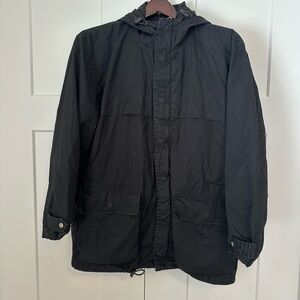 J. Crew Men's Black Hooded Jacket